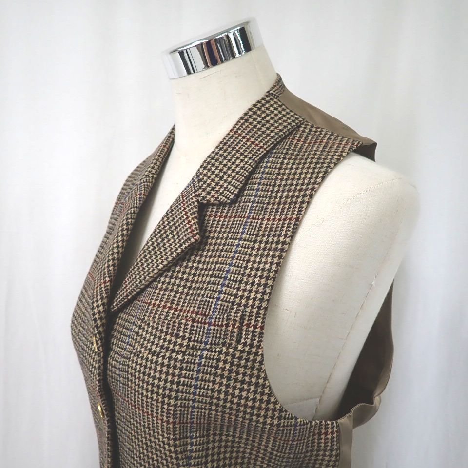 ★美品 INGEBORG/インゲボルグ セットアップ/ベスト + ロングラップスカート/M相当/ベージュ系/ウール100％/千鳥格子柄&1711300097 インゲボルグ INGEBORG &frasl; HOUSE PINK ファッション通販