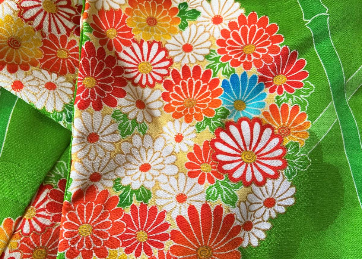 確認用/錦紗 オレンジ×白 花くす玉 シェイクスピア
