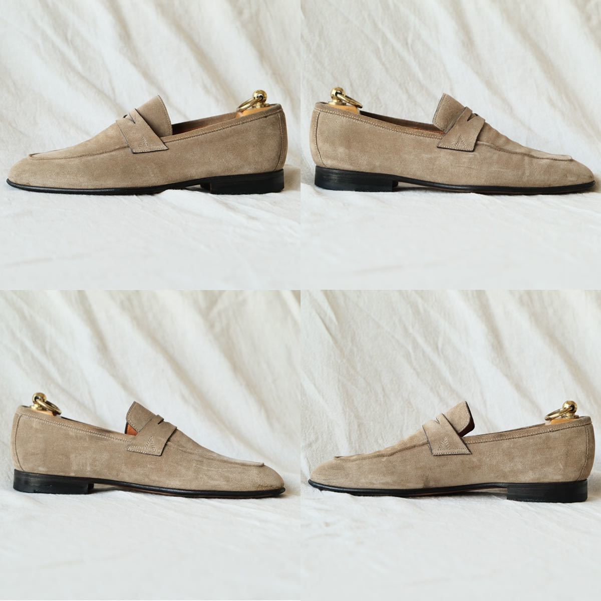 スエード ベージュ5 F｜Yahoo サントーニ ローファー ベージュ SANTONI 
