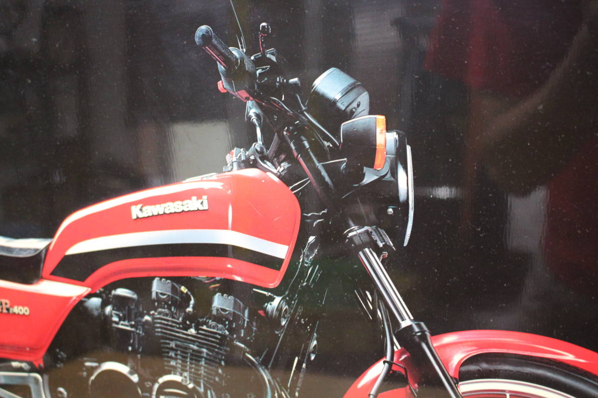 送料 \1700 KAWASAKI カワサキ Z400GP パネル時計 壁掛 ポスター 昭和 