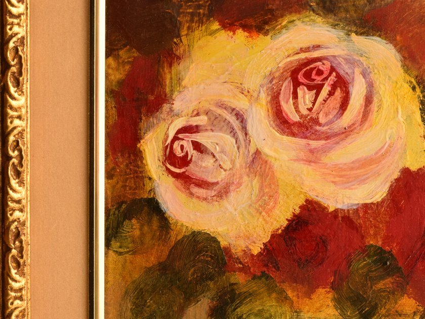 流】清原啓一 油彩画 「バラ」 3F KJ238 清原啓一 絵画 油絵・油彩画