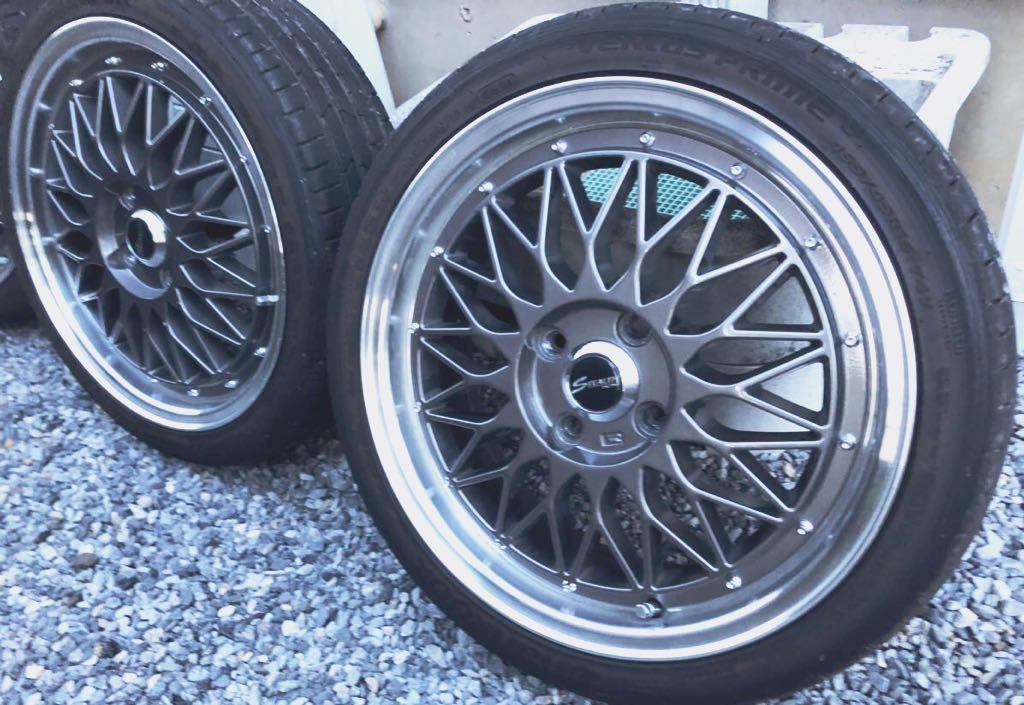 ステルスレーシング メッシュ 5.5J×16 +43 PCD100 ハンコック165/45r16 