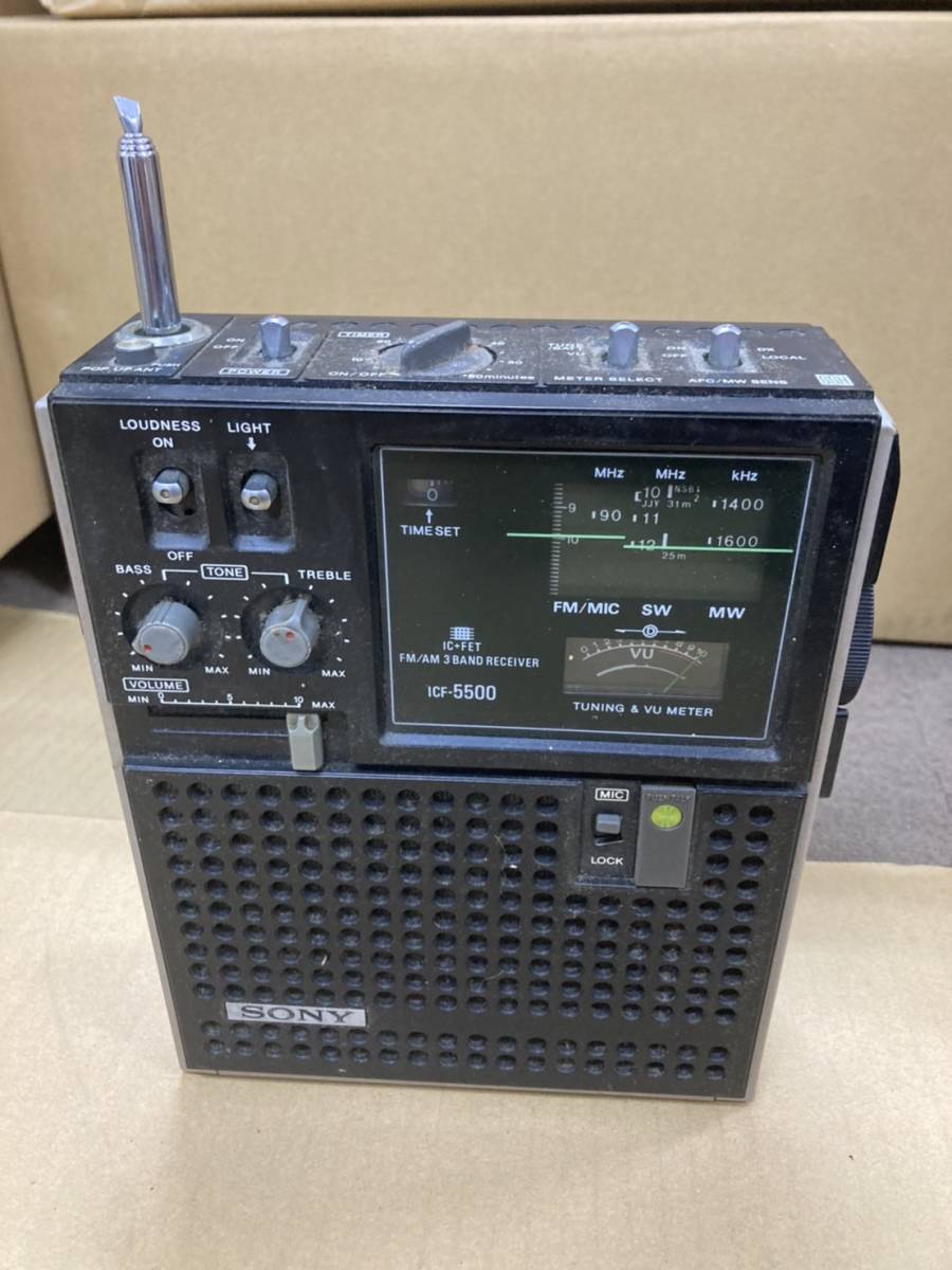 SONY ICF-5500 ソニー ケース付 動作確認 スカイセンサー ラジオ 家電