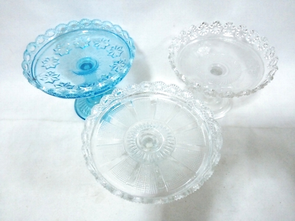 ヴィンテージ食器 大正ロマン 青 ガラス アンティーク 一美堂