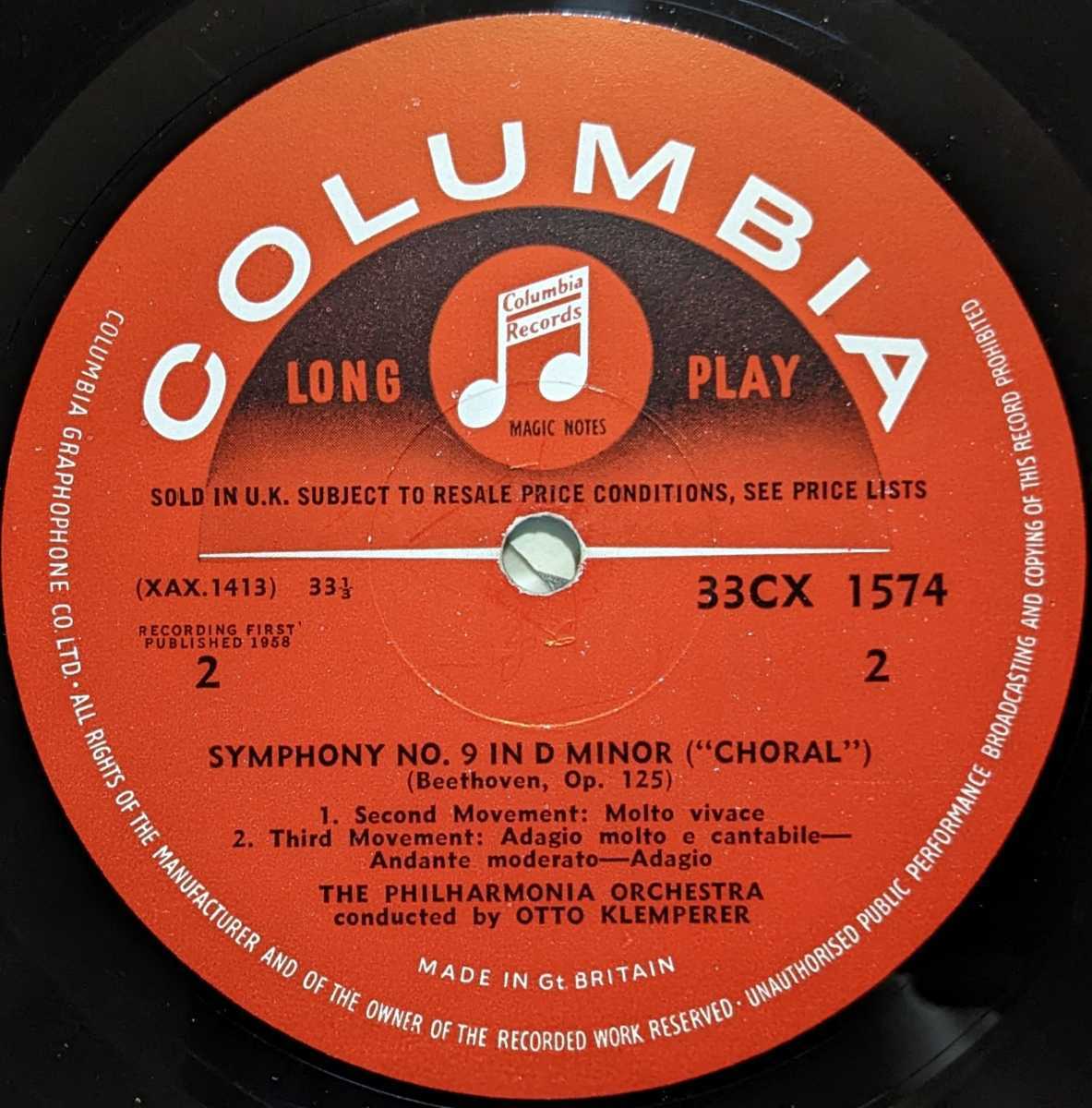 英Columbia 33CX1574/75◇ベートーヴェン:交響曲第9番合唱