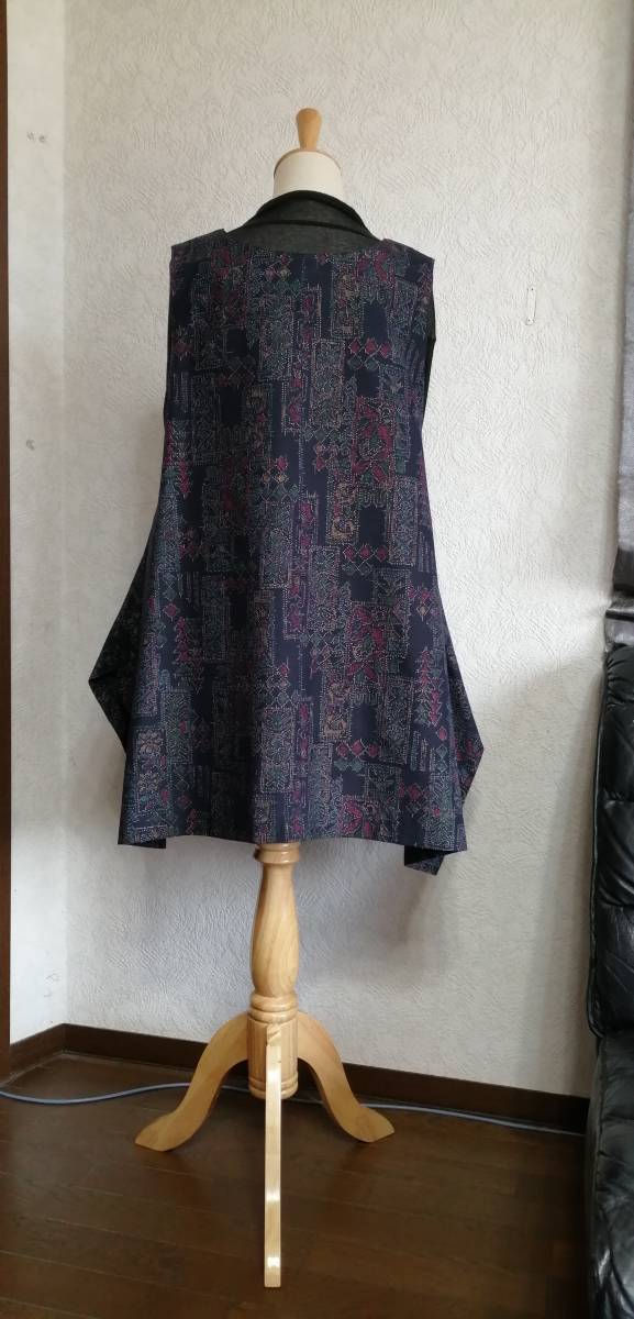 ☆着物リメイク☆大島☆古布☆ハンドメイド☆着心地抜群☆ポケットスリット 