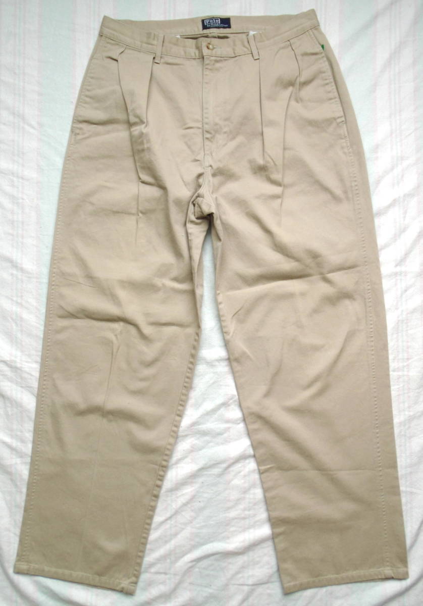 美品 80年代 ラルフローレン 2タック POLO CHINO チノパンツ 米国製 (W