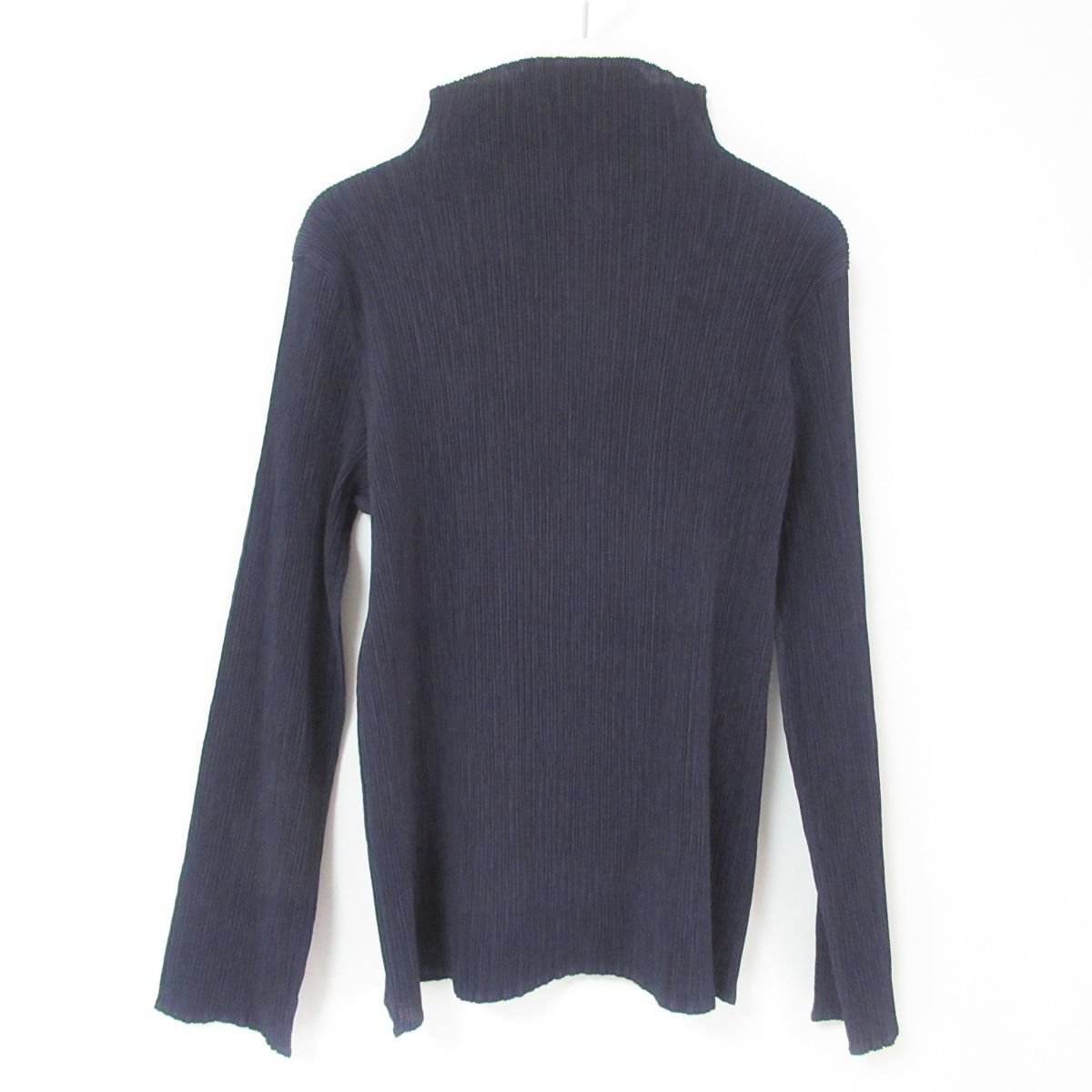 美品 ISSEY MIYAKE ME 半袖カットソー 総柄タートルネックプリーツ
