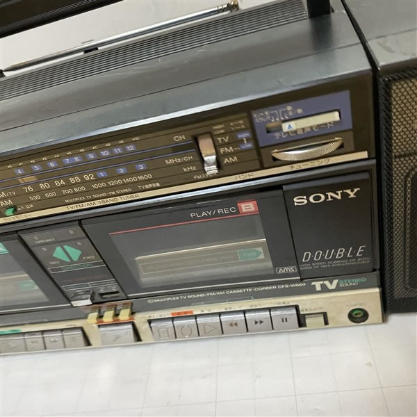 SONY AMラジオ 2台 昭和セット'60 動作品 SONYソニー ダブルカセット・ラジカセ CFS-W660 ミニコンポ 黒ブラック