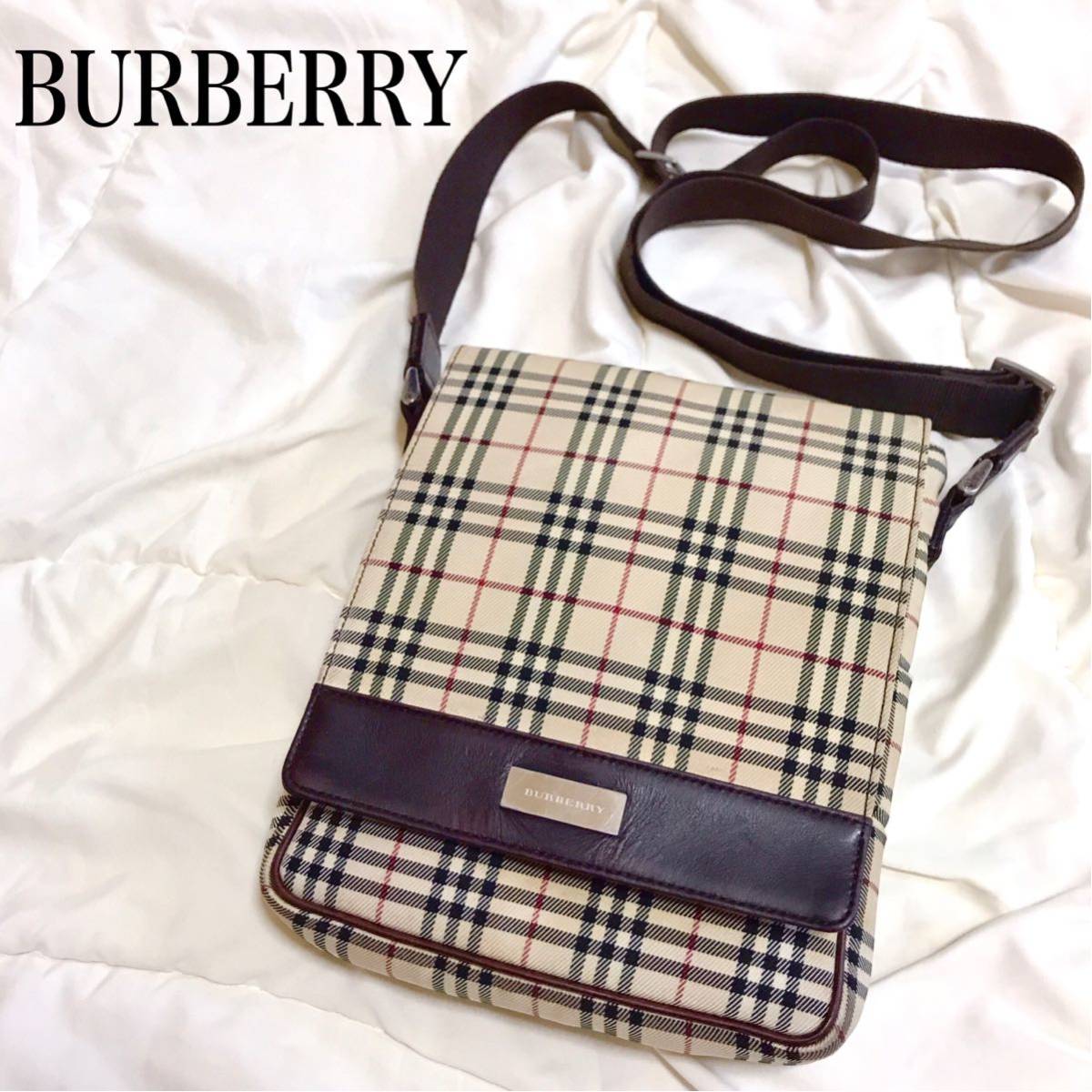 美品】バーバリー ショルダーバッグ サコッシュ ノバチェック ユニ 