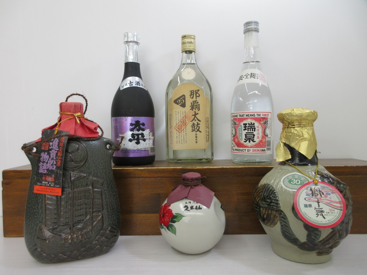 6本セット 泡盛 瑞泉 太平 那覇太鼓 進貢船物語 久米仙 360ml-900ml 25 