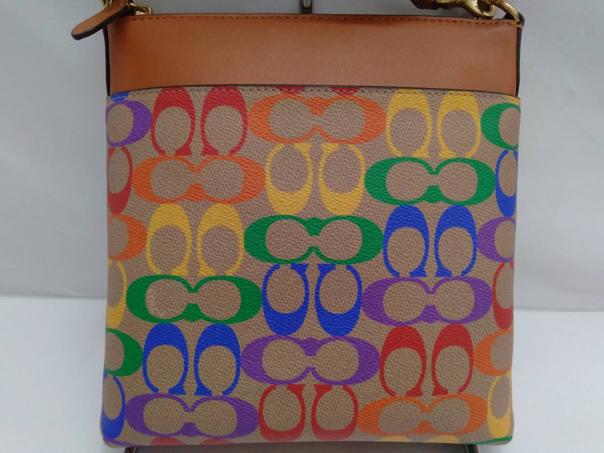 COACH コーチ CA232 ロングショルダーバッグ レインボー シグネチャー 
