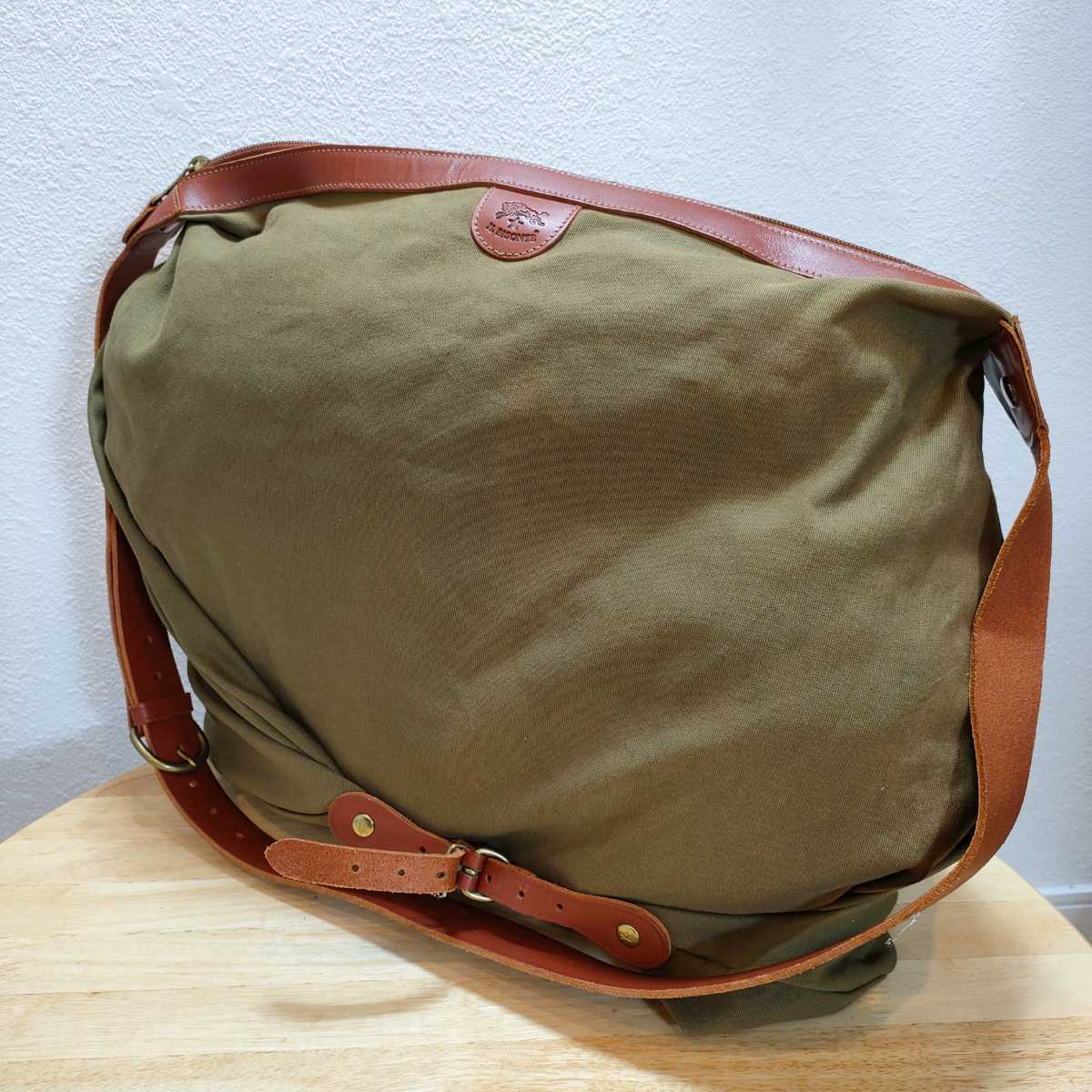 IL BISONTE イルビゾンテ レザー キャンバス トートバッグ ショルダー 