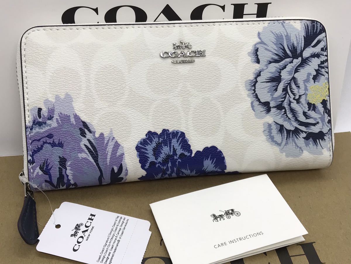 COACH 長財布 シグネチャー 花柄