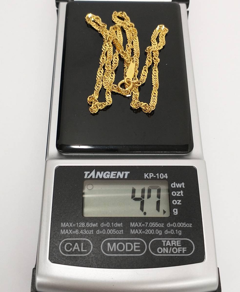 K18 ゴールド ネックレス 重さは4.7g K18 ／40㎝／4.7g ／スクリューネックレス K18 ネックレス ゴールド