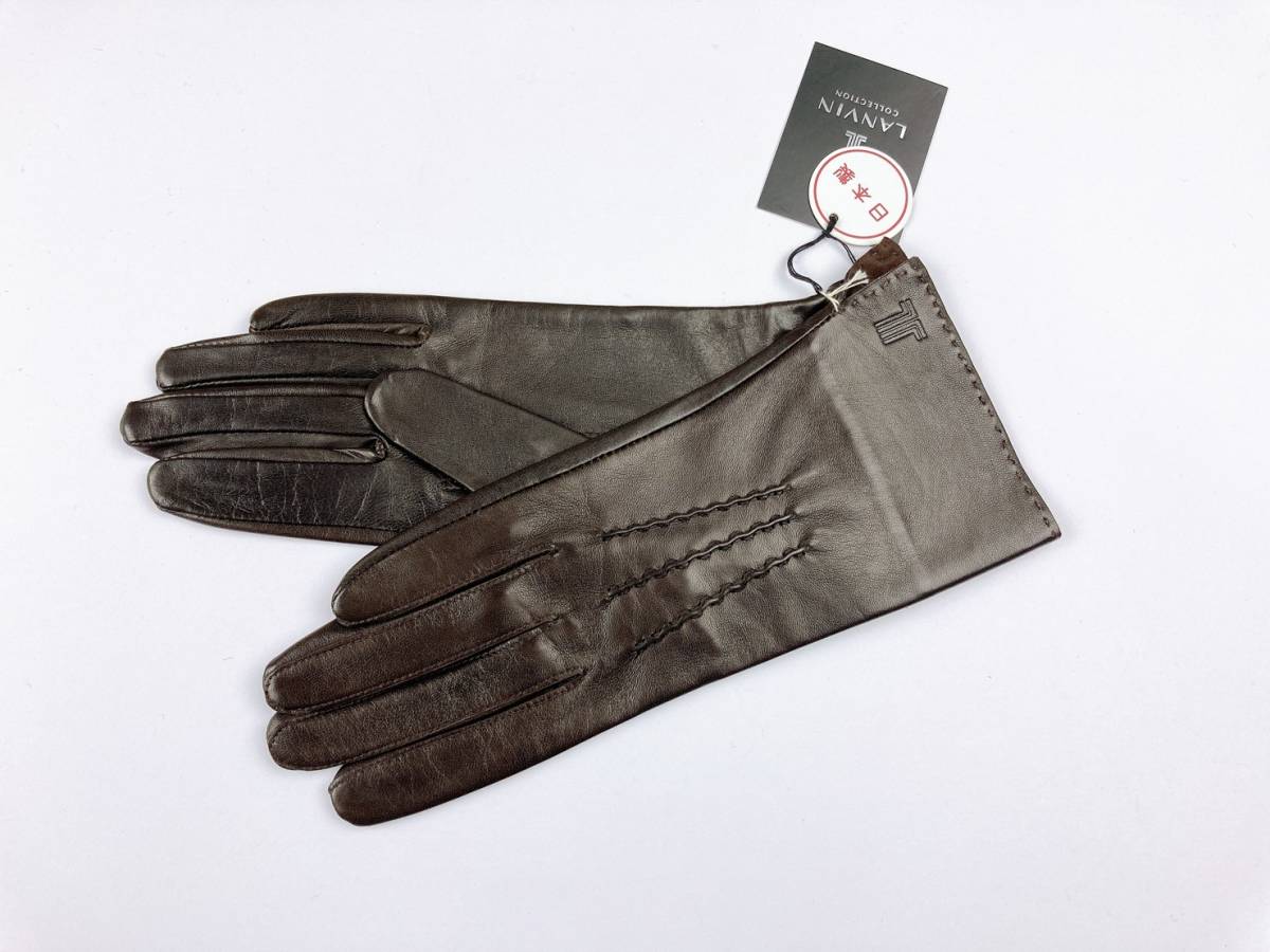 即決★ランバン LANVIN COLLECTION女性用革手袋 №T8-12 新品