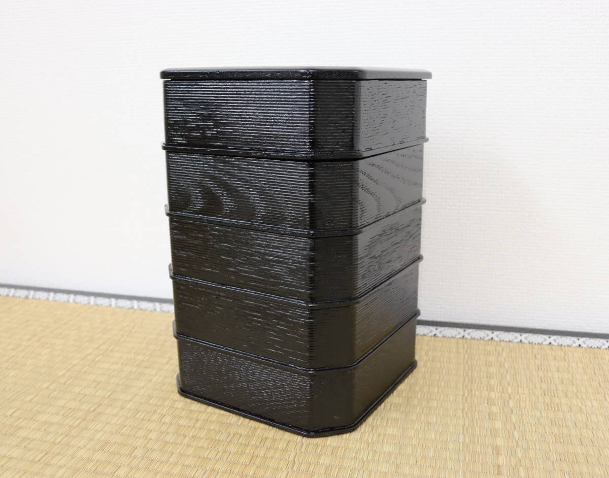 縁高 重箱/五段 縁高重 菓子器 柿合/漆塗り 漆器 木製 茶道具/茶道
