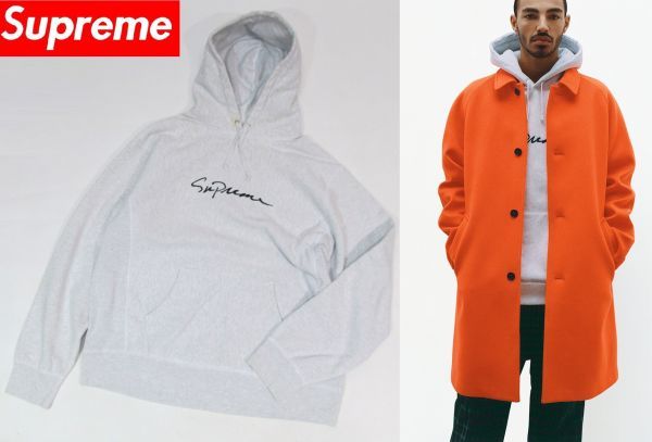 お得，低価 18AW SUPREME Classic Script Logo Hooded Sweat シュプリーム クラシックスクリプトロゴスウェットパーカー ボックスロゴ グレー XL JA-1(パーカ)｜売買されたオークション情報、yahooの商品情報をアーカイ 男性用