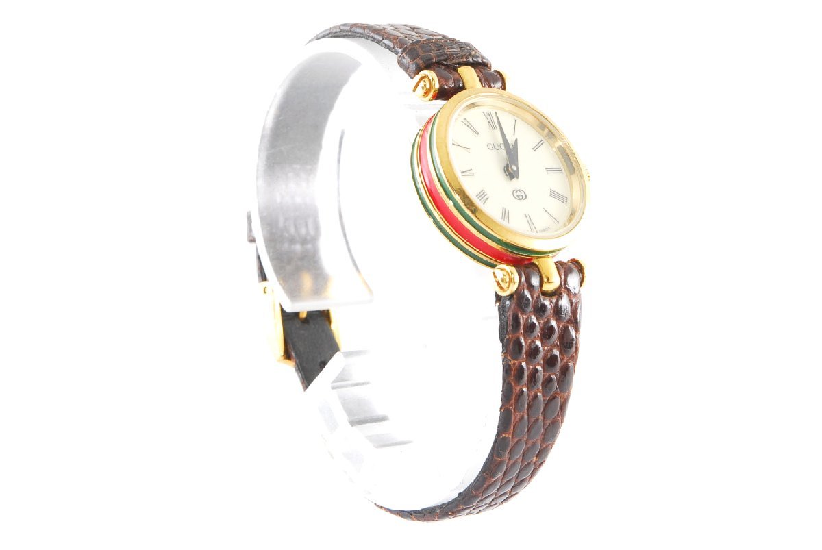 グッチ シェリーライン GUCCI 腕時計 レディース クォーツ アイボリー クオーツ - 白 レディス 中古GUCCI リザード 時計（レディース腕時計｜腕時計）の通販 ゴールド オシャレ