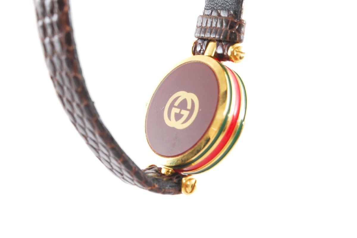 グッチ シェリーライン GUCCI 腕時計 レディース クォーツ アイボリー クオーツ - 白 レディス 中古GUCCI リザード 時計（レディース腕時計｜腕時計）の通販 ゴールド オシャレ