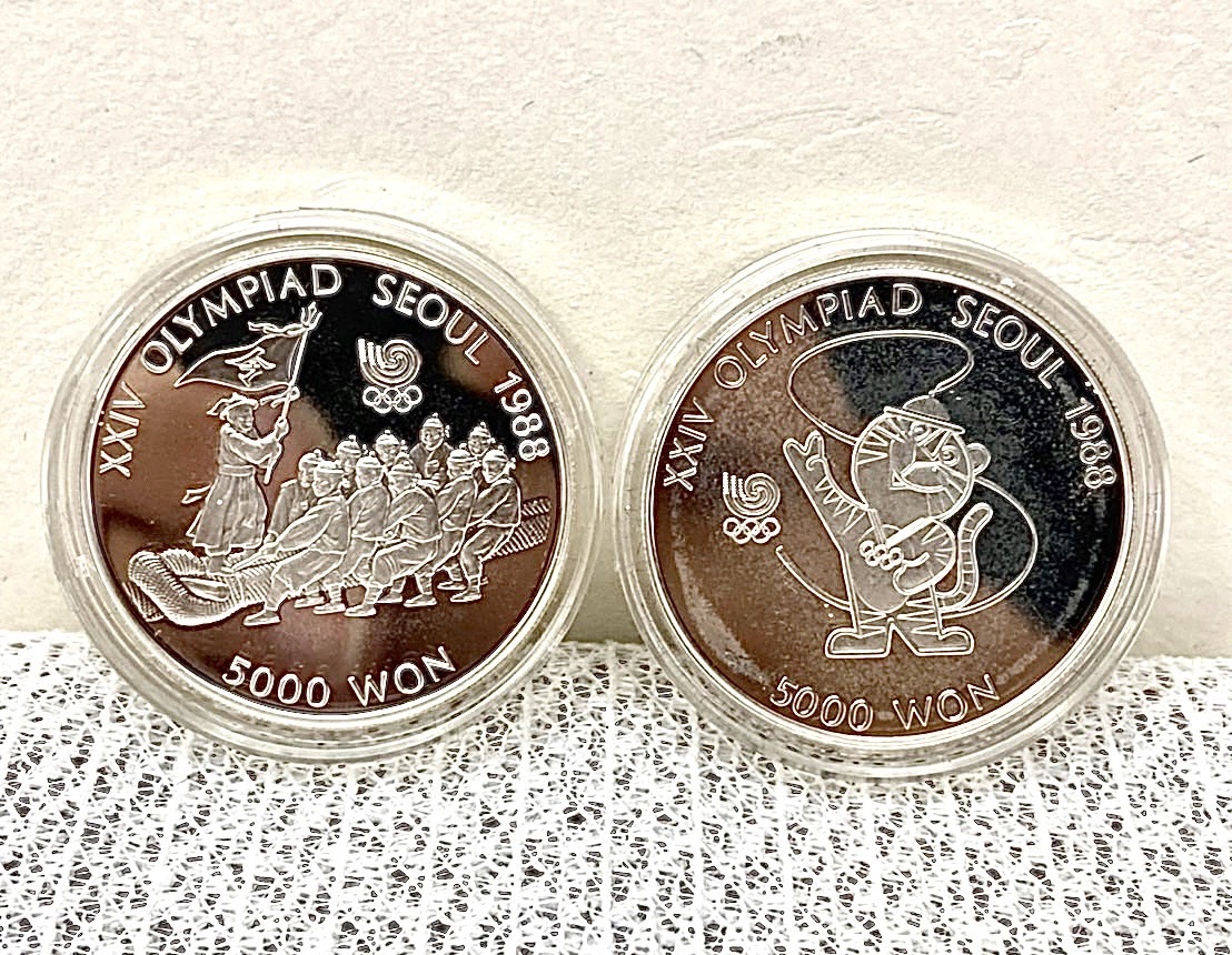 1円～ プルーフ銀貨 ソウルオリンピック1988 マラソン 飛込み 10000