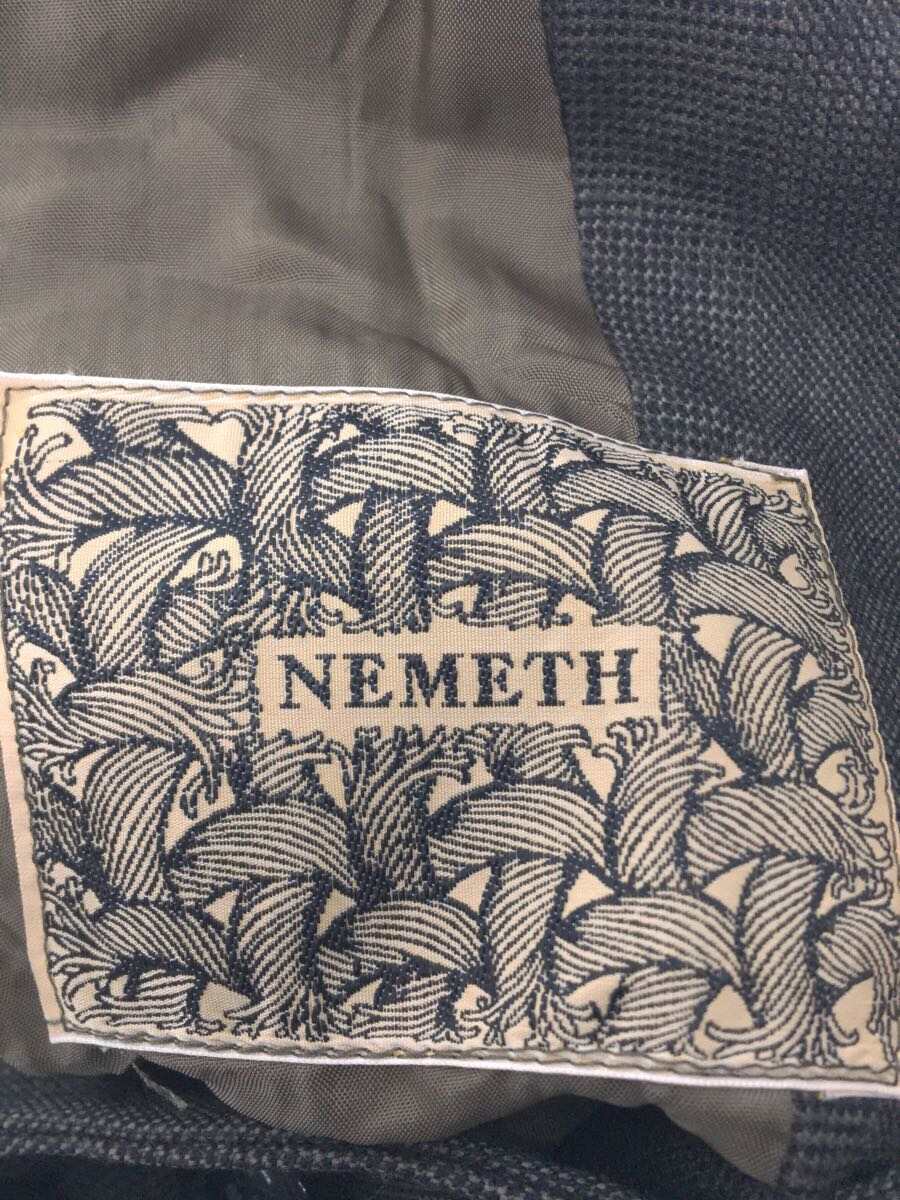 NEMETH◆コート/-/-/グレー/チェック Jacket NEMETH ネメス 襟 全2色 新商品スタッフ愛用率も高い「かろやかウールロングコート」に
