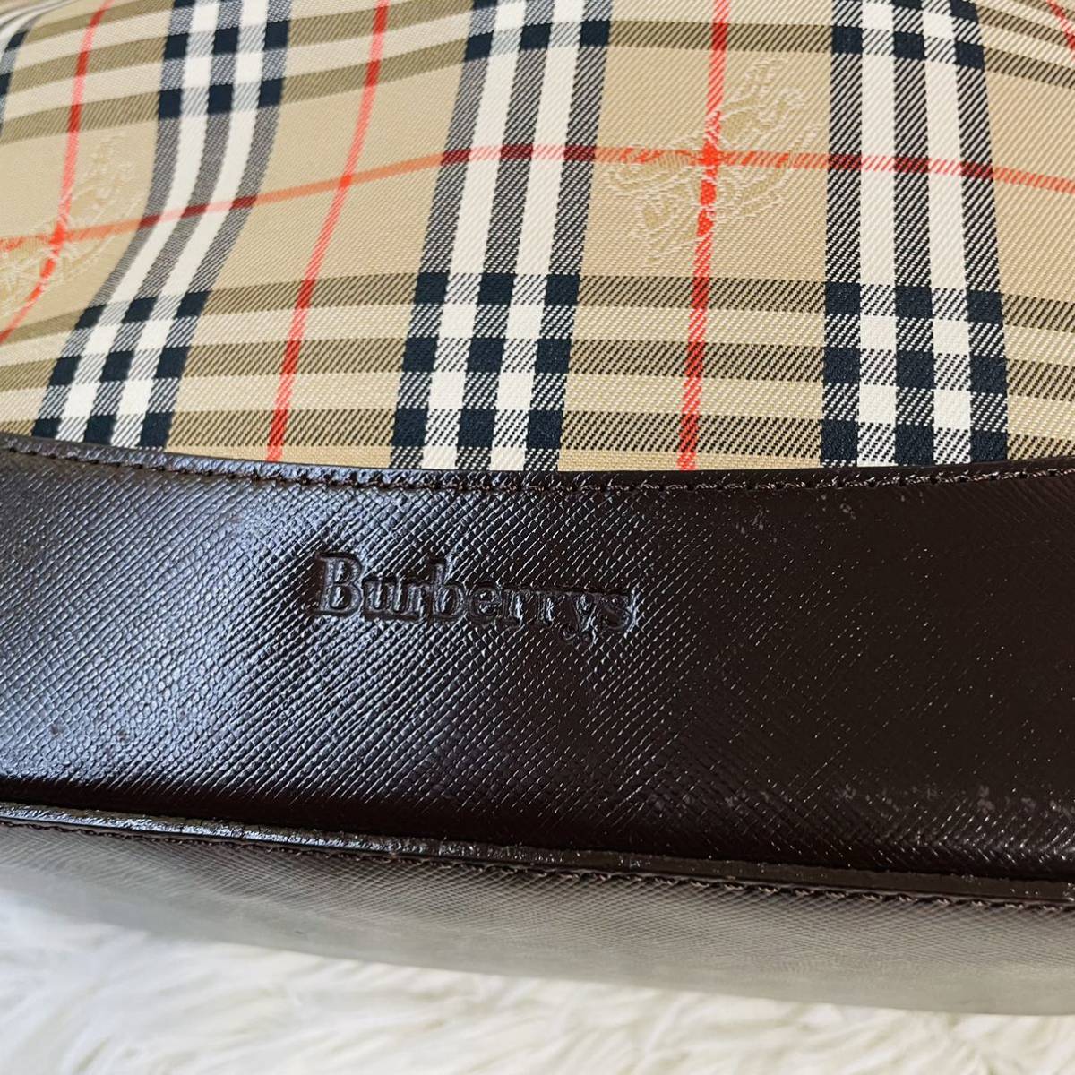 美品】BURBERRYSバーバリーズ ノバチェック柄トートバッグ ホース刺繍 