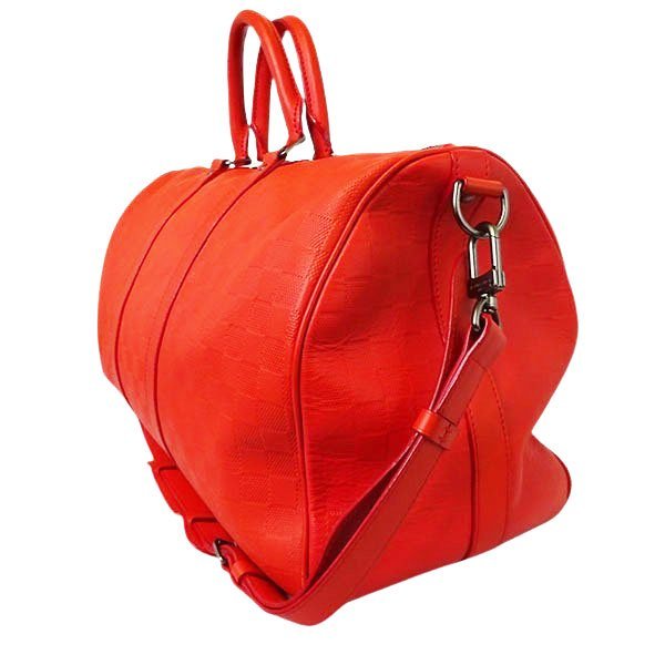 １円〜【LOUIS VUITTON ルイヴィトン】キーポル バンドリエール 45 N41142 ダミエアンフィニ オレンジ ボストン