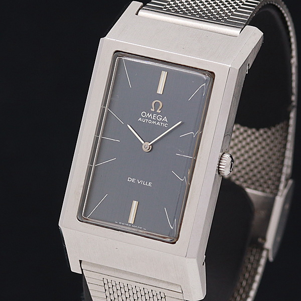 稼働品 オメガ デビル OMEGA DeVille メンズ スクエア シルバー オメガ デビル スクエア 腕時計 OMEGA シルバー文字盤 手巻き 仙9稼働