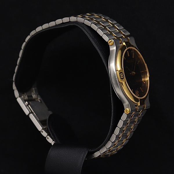 1円 グッチ 9000M QZ グレー文字盤 GUCCI グッチ 9000M SS×GP