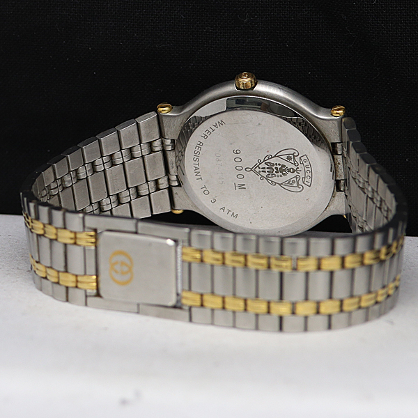 1円 グッチ 9000M QZ グレー文字盤 GUCCI グッチ 9000M SS×GP