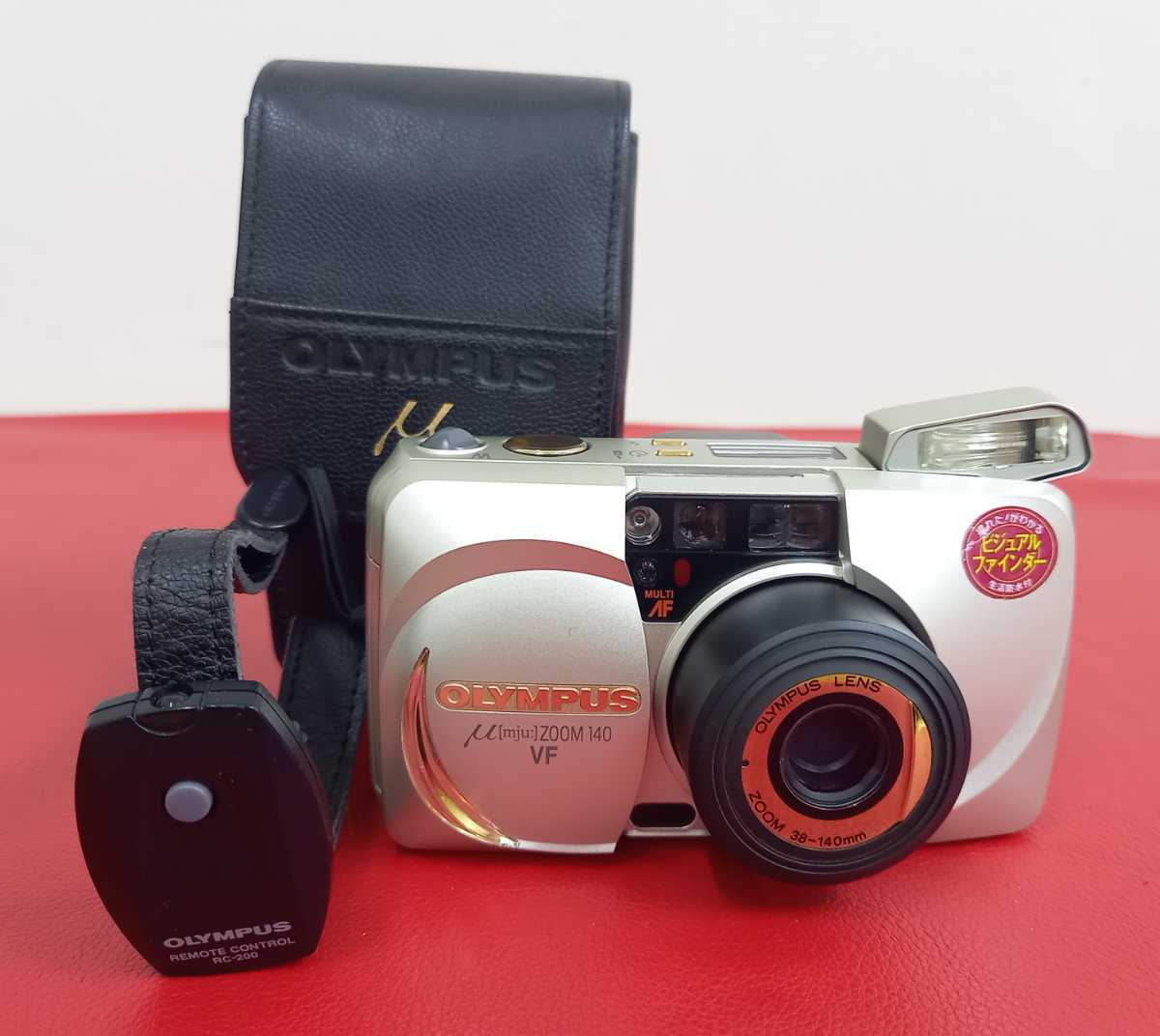 OLYMPUS μ ZOOM 140 フィルムカメラ ケース リモコン付 □A OLYMPUS μ zoom 140 VF ミュー 動作品 コンパクトフィルムカメラ