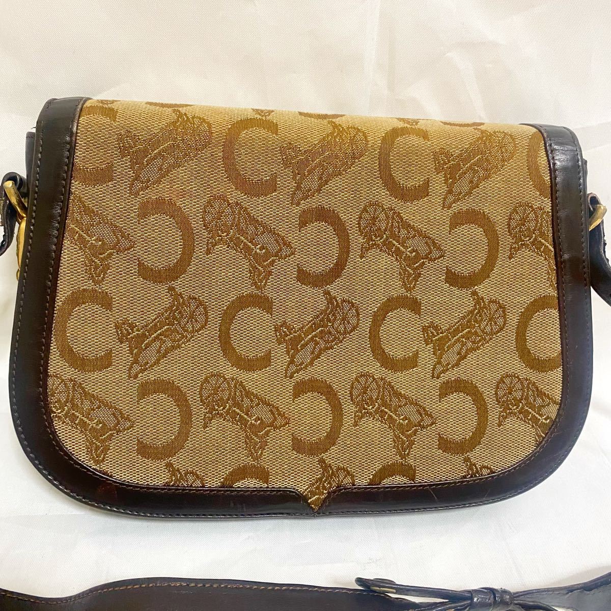 1〜】豪華□CELINE セリーヌ Cサルキー ブラウンキャンバス レザー 
