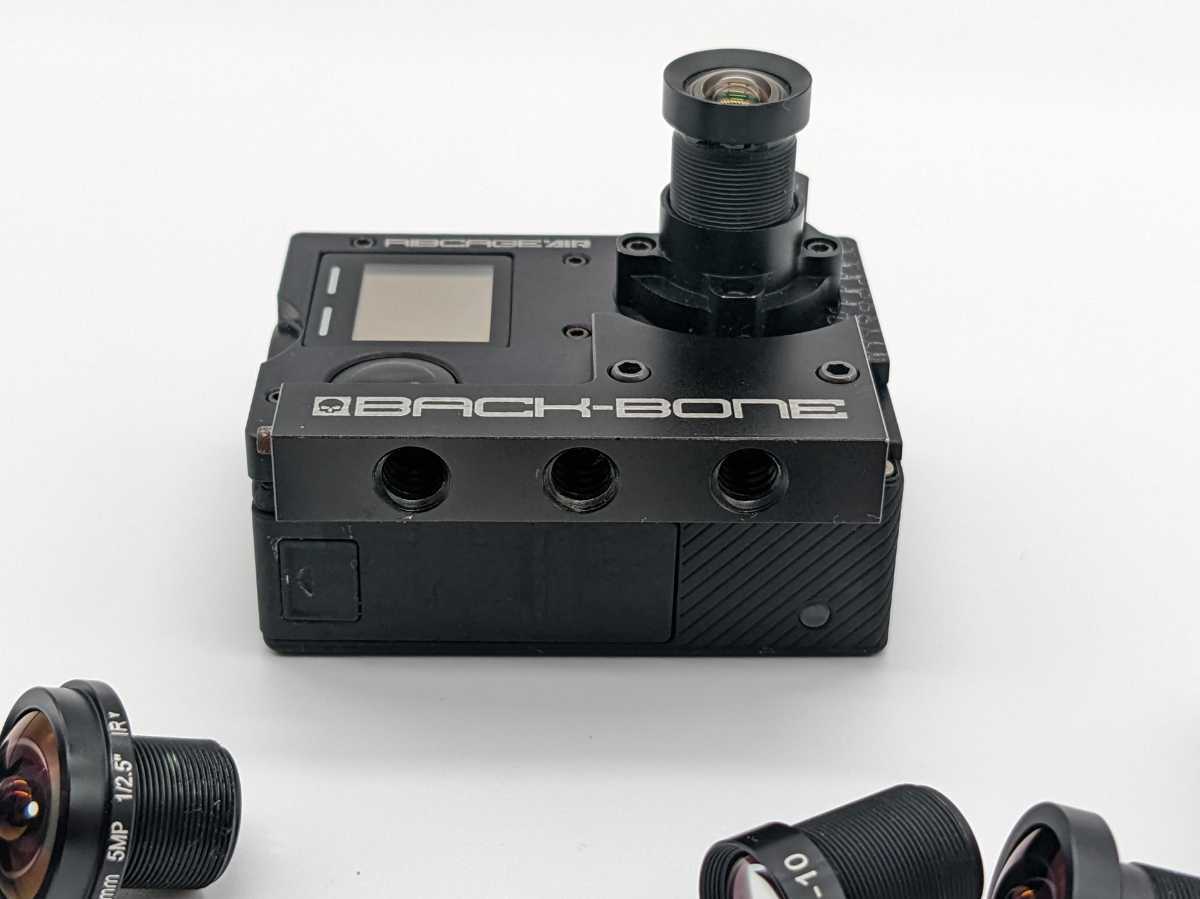 GoPro Hero4 MOD BACK-BONE ジャンク 電源はいらず レンズ6本【M12 