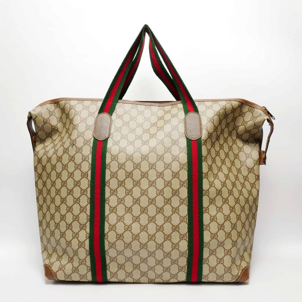 オールドグッチ ボストンバッグ GUCCI トートバッグ グッチ ヴィンテージ PVC 大 シェリーライン GG柄 グッチ(GUCCI) | 中古 GUCCI) オールドグッチ(OLD マイクロGG