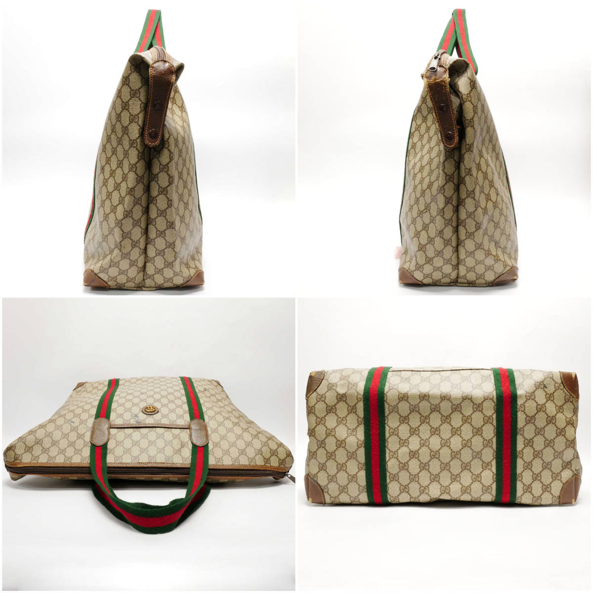 オールドグッチ ボストンバッグ GUCCI トートバッグ グッチ ヴィンテージ PVC 大 シェリーライン GG柄 グッチ(GUCCI) | 中古 GUCCI) オールドグッチ(OLD マイクロGG