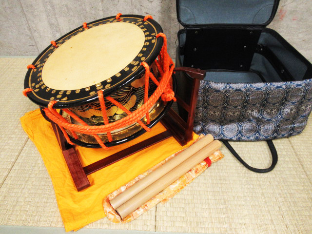 太鼓 鼓 江戸初期 歌舞伎座用 和楽器 締太鼓 口径約35cm ソフトケース
