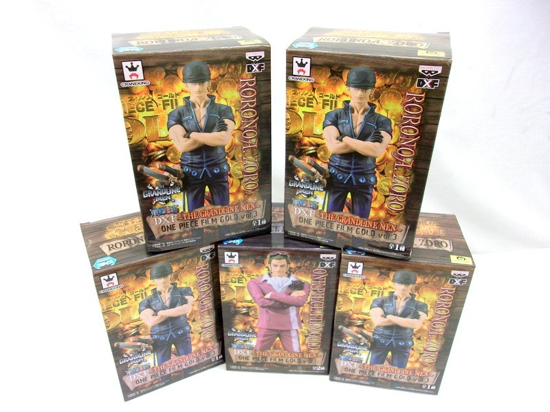 1000円スタート フィギュア 5点セット ONEPIECE ワンピース The Grandline Men FILMGOLD Vol3 ゾロ ルフィorテゾーロ 未開封品 BB1008
