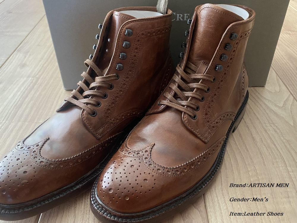 【HOT，SALE】 ARTISAN MEN アルチザン イタリー製 メダリオン レザーブーツ 17ブラウン 41/約25.5cm 49ZW83 定価105 600円(25.5cm)｜売買されたオークション情報、yahooの商品情報をアーカイブ公開 - オークファン 25.5cm