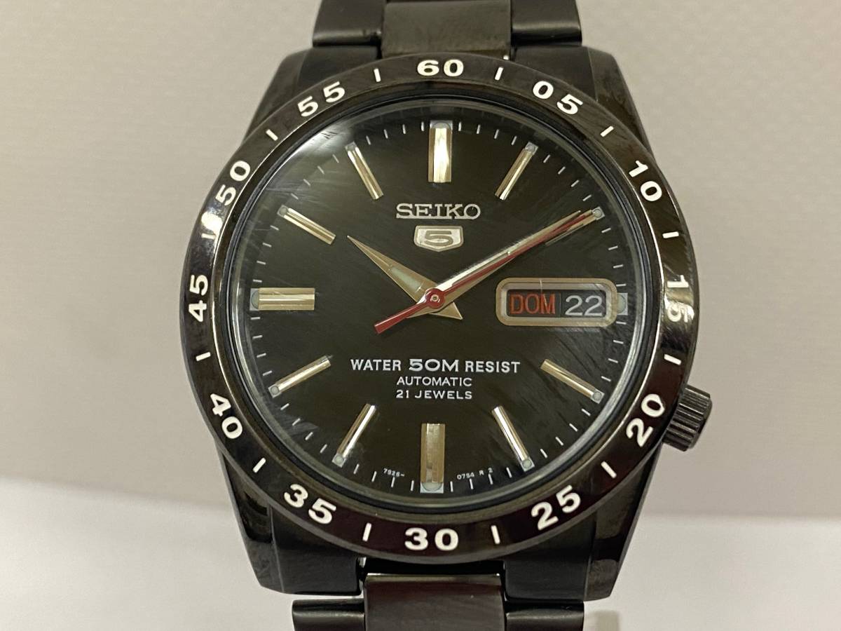 SEIKO 5 自動巻き コンビ デイデイト 裏スケ クラシックデザイン 裏スケ セイコー SEIKO5 自動巻き SEIKO デイデイト ファイブ 腕時計