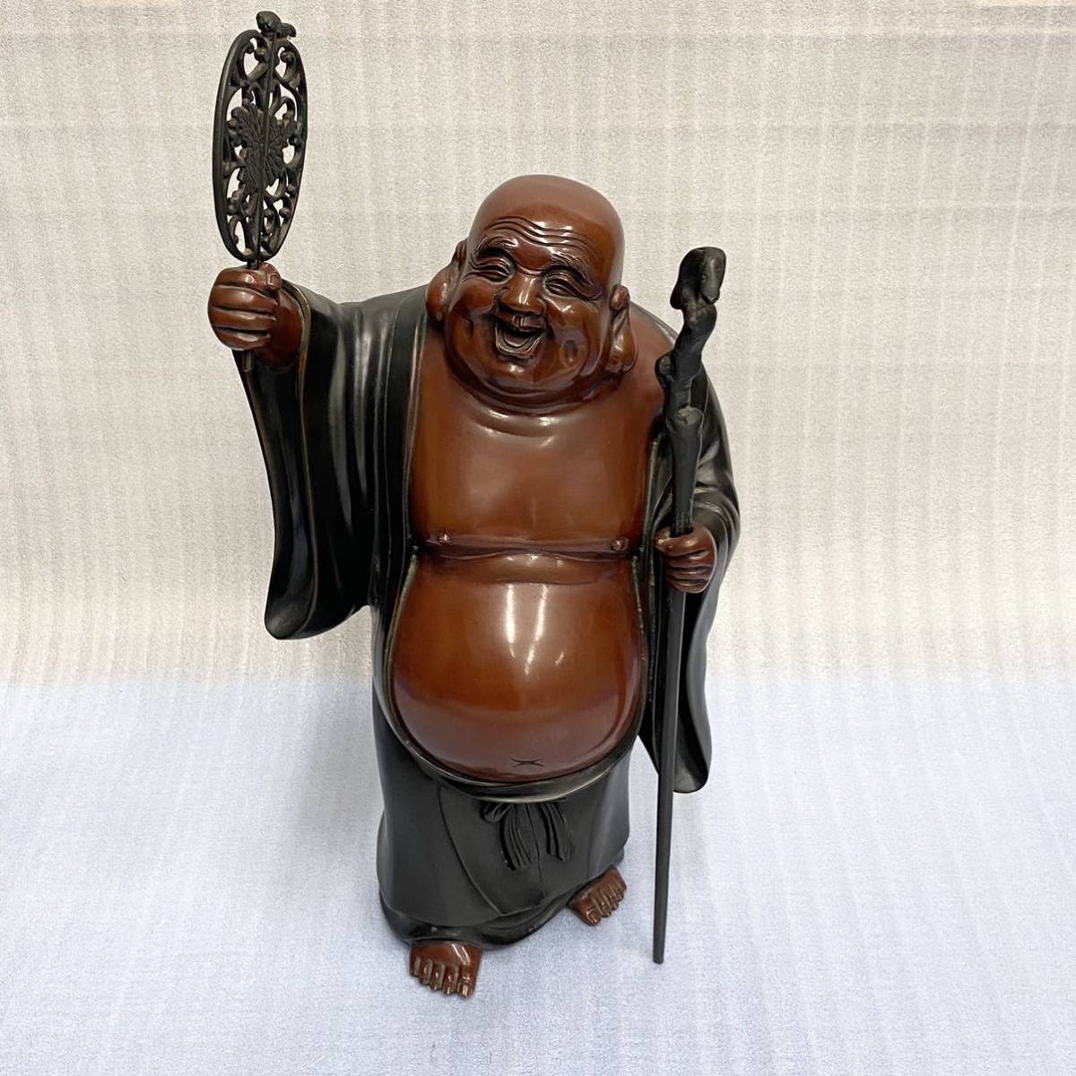 美術品・アンティーク・コレクション 『高岡銅器』布袋様の置物 越井