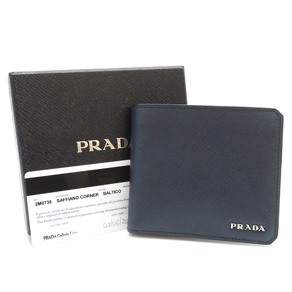 新品 プラダ PRADA 2つ折り財布 サフィアーノ メタル バルティコ/グラニート 新品 プラダ PRADA 2つ折り財布 サフィアーノ メタル バルティコ
