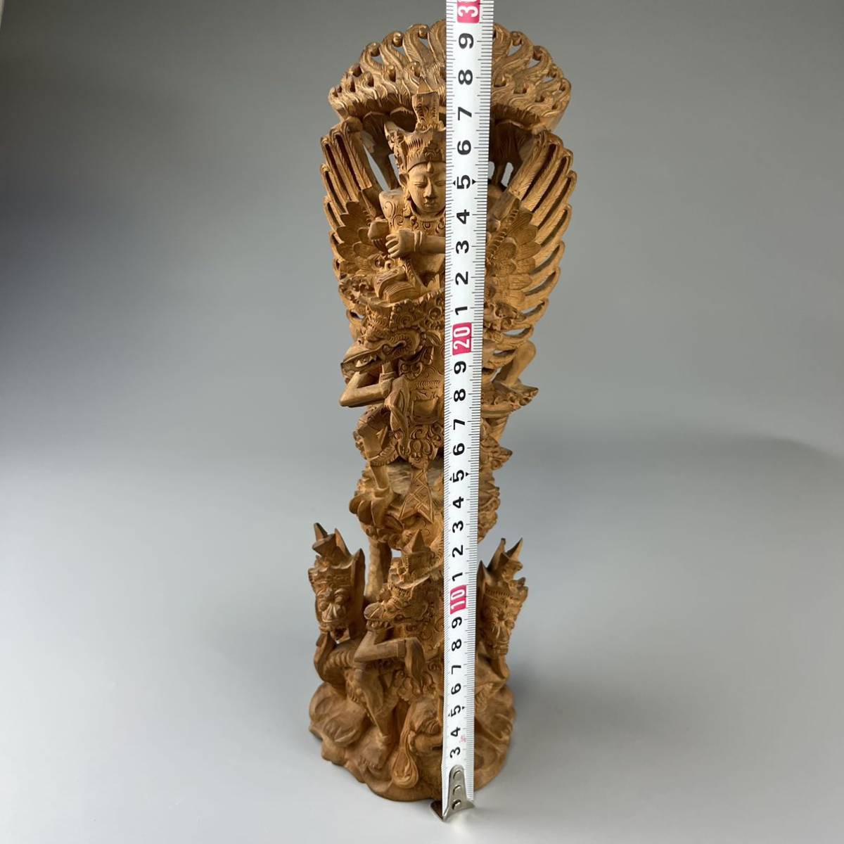 アンティーク インドネシアバリ彫刻細密木彫ガルーダ置物 木彫り ぶら 