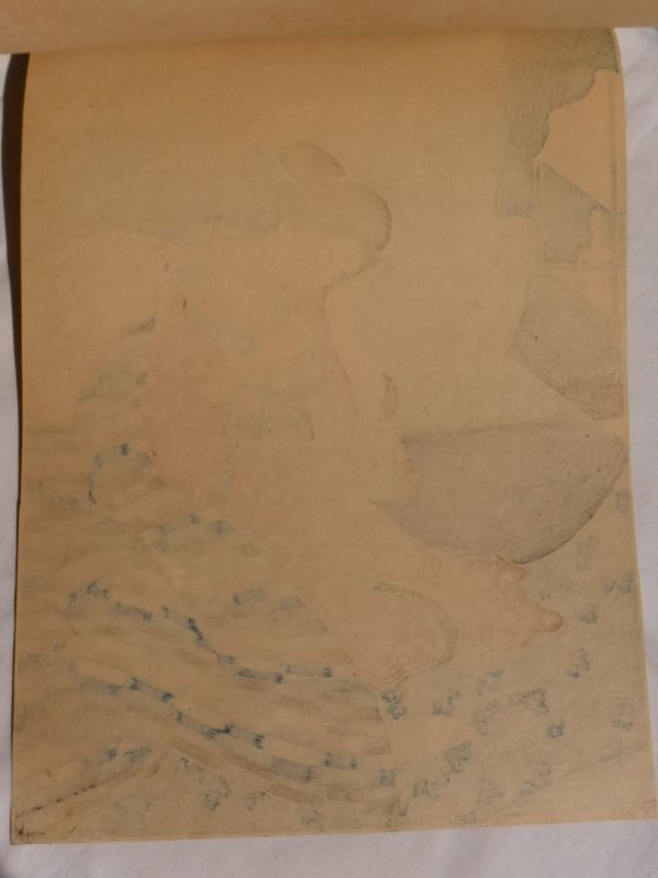 ⑥五渡亭国貞 美人画 手摺木版画 彩色木版画 浮世絵 髪かき 髪結 櫛