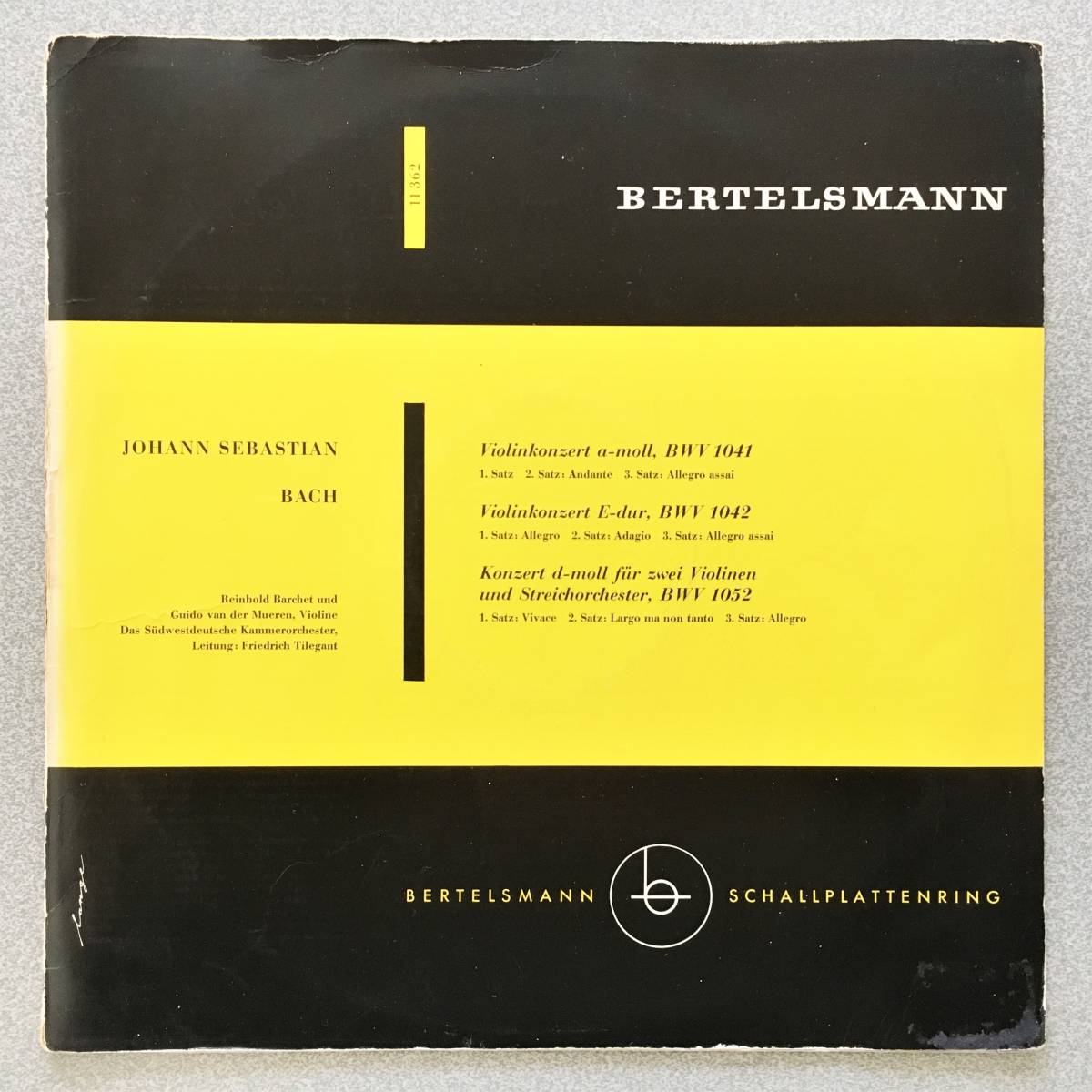 独Bertelsmann 稀少 バルヒェット J.S.Bach ウ゛ァイオリン協奏曲 BWV1041/2/3の3曲揃いはこの盤だけ! 最初期重量FLAT盤!