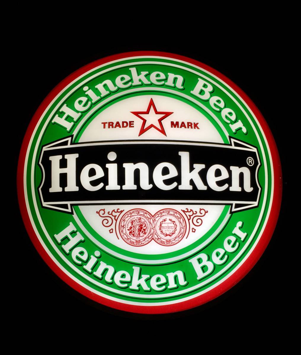 希少 ハイネケン 巨大 ネオン サイン ビール 電飾 円形 看板 ライト 