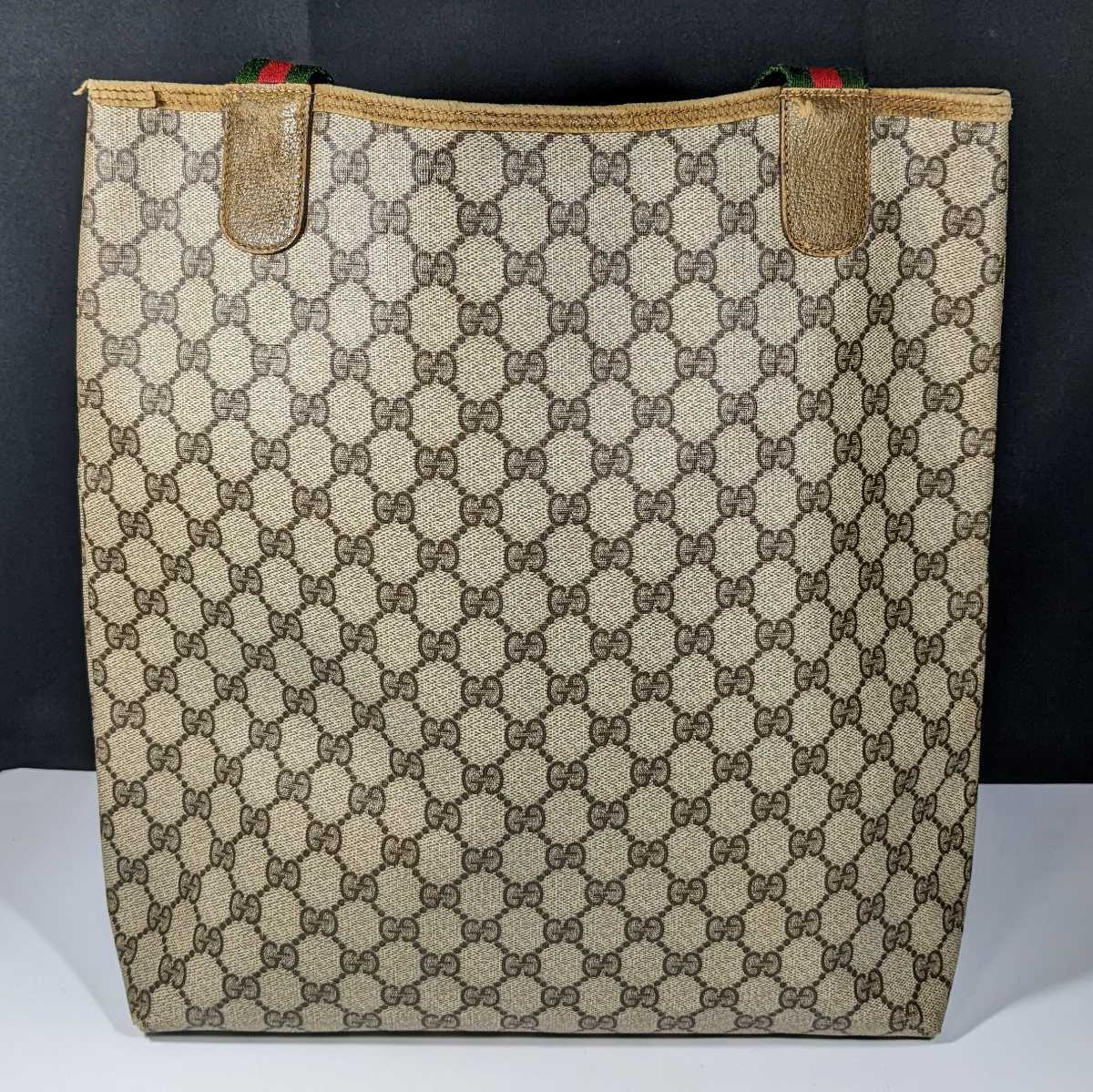 希少レア紙タグ オールドGUCCIグッチ GG柄 シェリーライン トート 