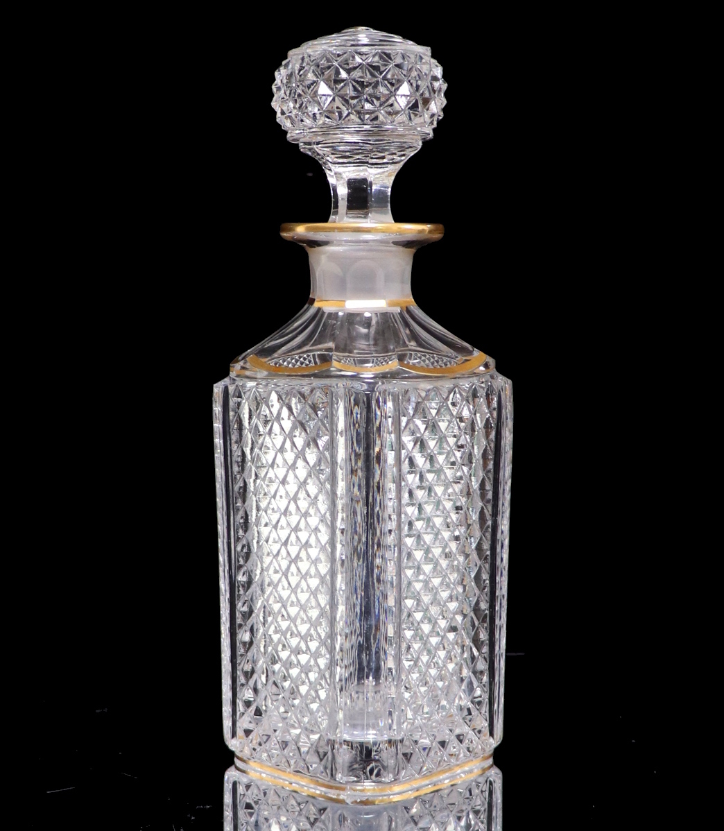 新品，人気SALE オールド バカラ BACCARAT ディアマン ビゾー 1.1kg 金彩デカンタ ダイヤモンド アンティーク デキャンタ 切子 ギヤマン 義山 春海商会(バカラ)｜売買されたオークション情報、yahooの商品情報を バカラ