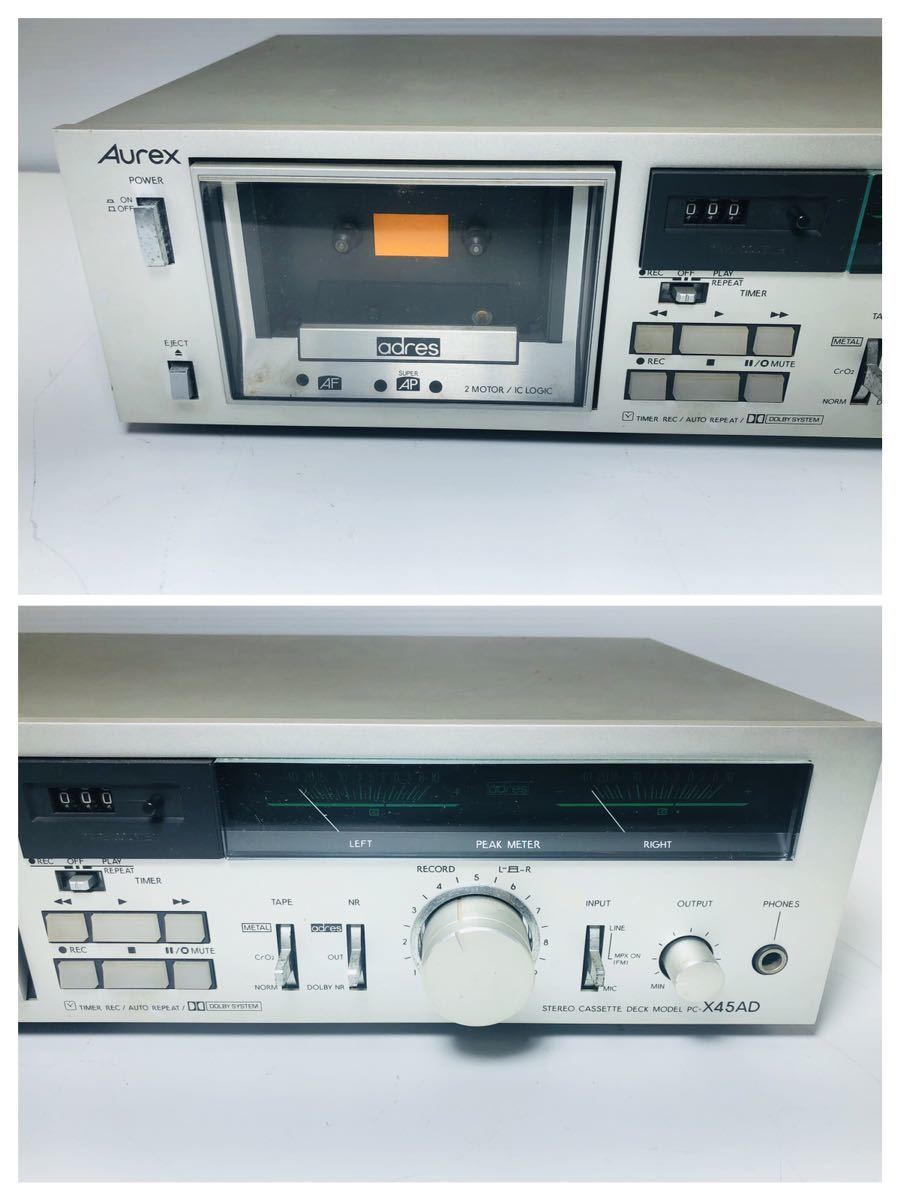 Aurex PC-X45AD STEREOCASSETTE DECK ジャンク品 Aurex ステレオ