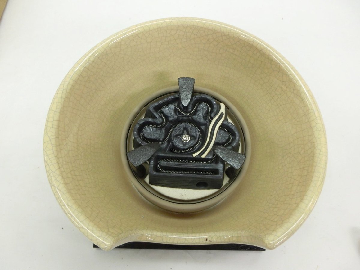 O-1484】元祖 野々田 風炉型電熱器 さつま枇杷色 茶道具 昭和 レトロ